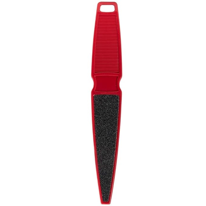 ForPro Professional Collection Pedicure Paddle Foot File, Double-Sided for Heels, Disposable & Sanitizable, 80/180 Grit, Red, Pack of 12