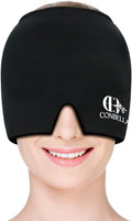 Migraine Relief Cap, Soothing Headache Ice Face Mask Products, Hot and Cold Therapy, Migraine Headache Relief Cap for Migraine, Sinus, Puffy Eyes, Tension, Stress and Hangover(Black)