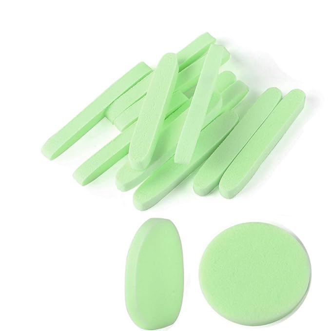 Tegelrying Facial Sponge Compressed,60 Pcs PVA Professional Makeup Removal Wash Round Face Sponges Spa Pads Exfoliating Cleansing for Women,Green