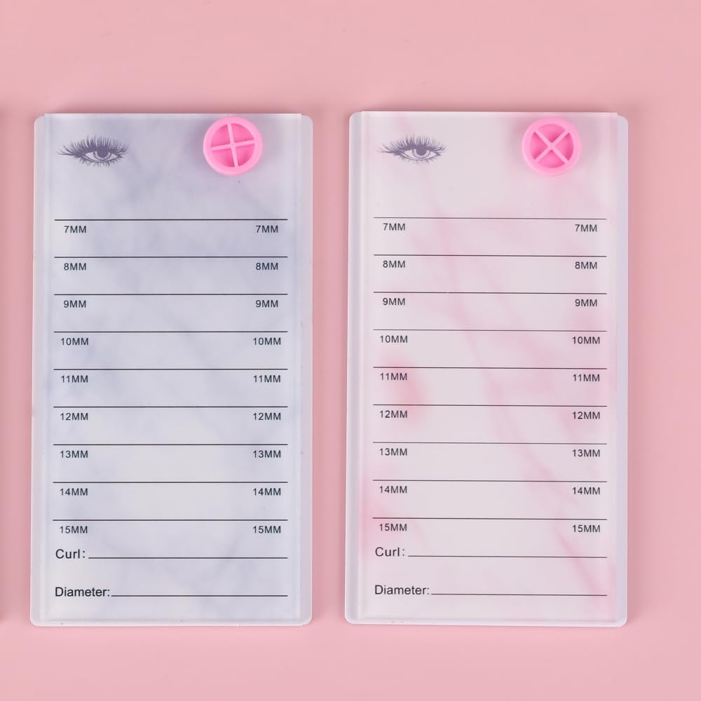 Acrylic Eyelash Pallet For 8 Layers Storage Organizer, Grafting False Eyelashes With 7-15mm Scale Glue Cup Palette, Cosmetic Beauty Extension Supplies (A Marble Pink Pallet)