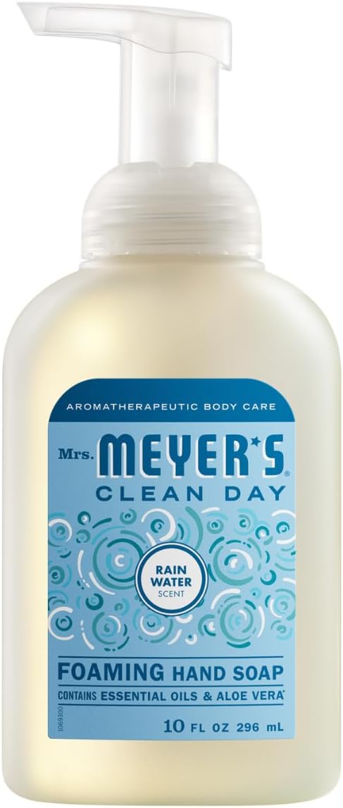 Mrs. MEYER'S CLEAN DAY Foaming Hand Soap 4 Scent Variety Pack, 1 Rain Water, 1 Lavender, 1 Lemon Verbena, 1 Watermelon, 10 OZ Each, 1 CT
