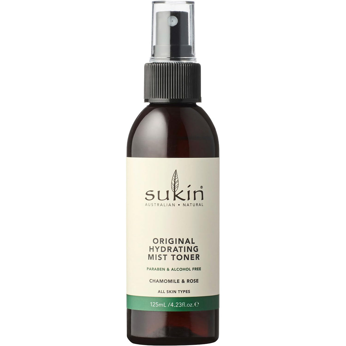 Sukin Organics Hydrating Mist Toner, Rosewater Facial Mist Spray, Refreshing Skin Care Routine For Face & Neck, Suitable for All Skin Types, 4.23 Fl Oz