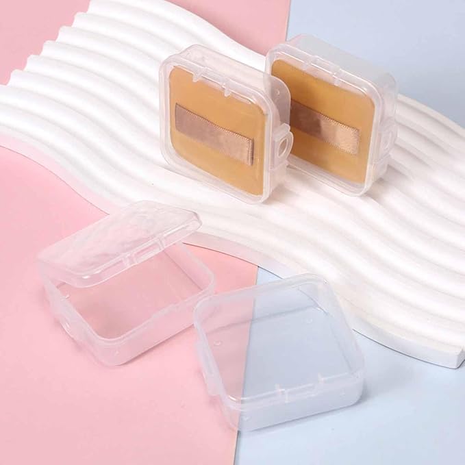 6 PCS Square Powder Puff Holders Cases Clear Makeup Sponge Protective Container Portable Beauty Blender Holder Reusable Dust-Proof Pocket Cosmetic Puff Box Beauty Makeup Tools for Travel (Transparent)