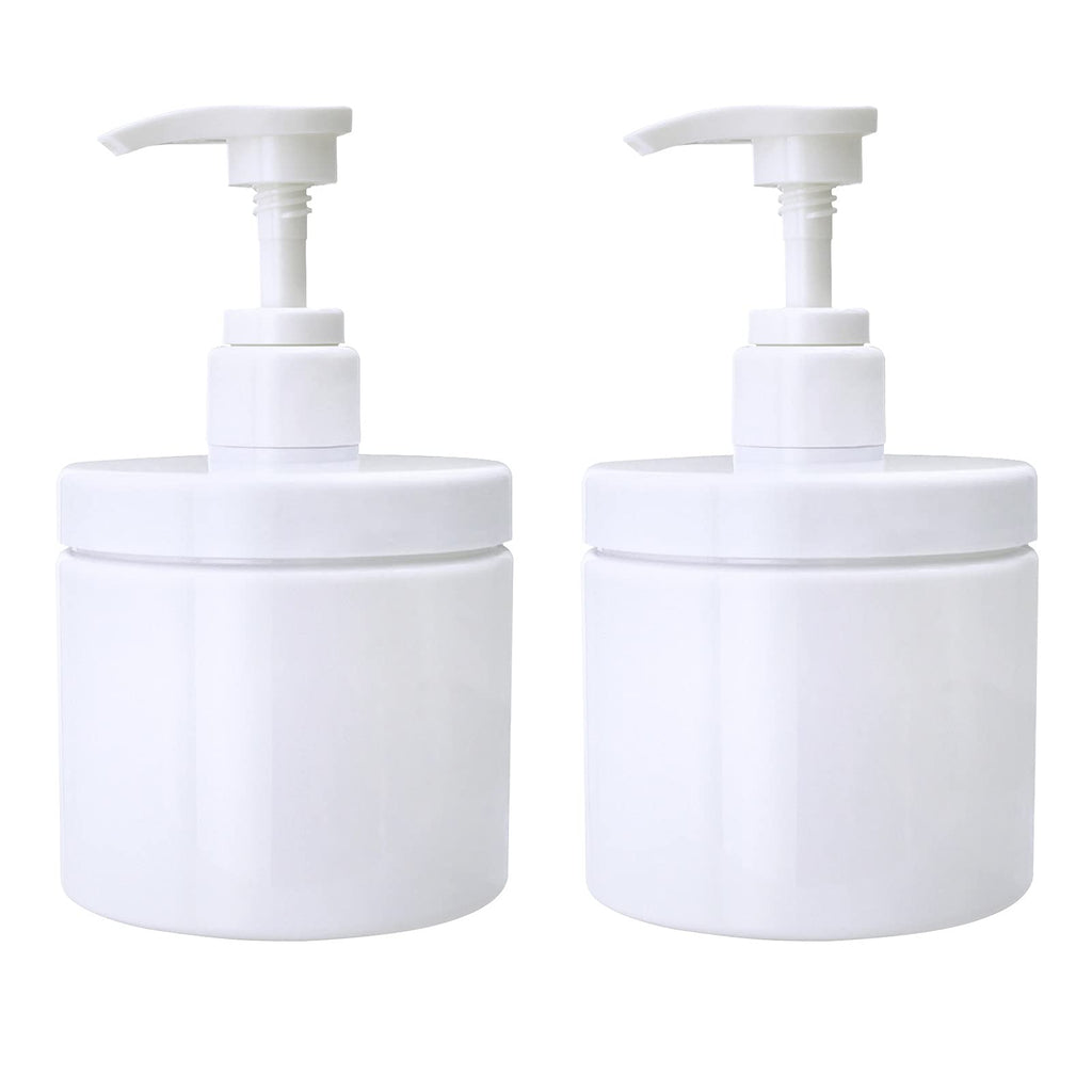 Cosywell 2PCS 500ml Pump Bottle Dispenser White Plastic Pump Bottles