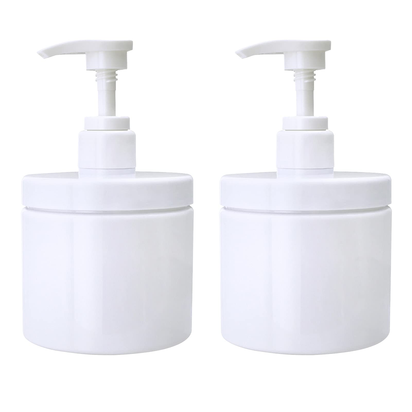 Cosywell 2PCS 500ml Pump Bottle Dispenser White Plastic Pump Bottles