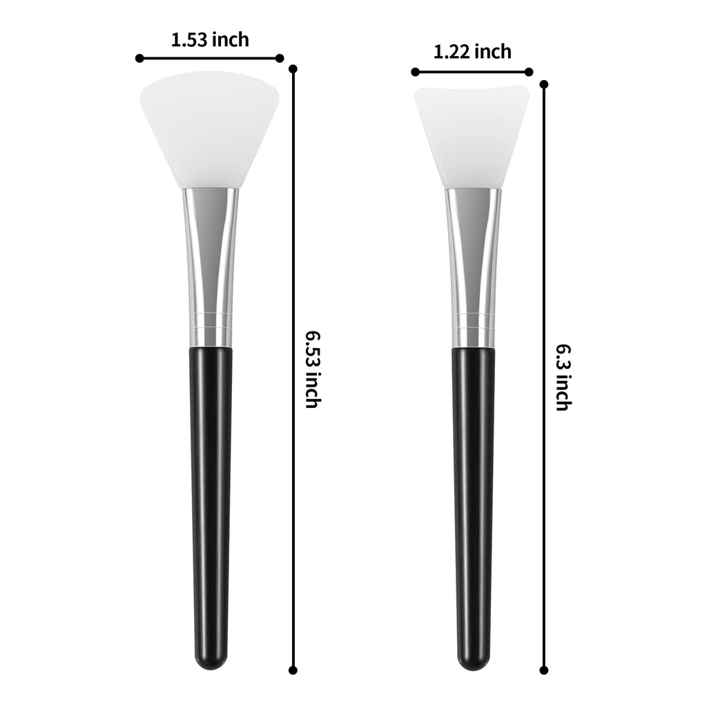 tifanso 4PCS Silicone Face Mask Brush Applicator, Flexible Silicone Brush for Face for Mud, Clay, DIY Mask, Body Lotion, BB Cream (Black)