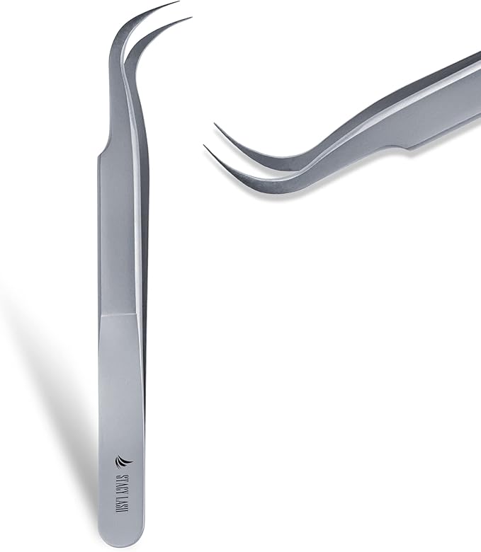 Stacy Lash STL-8 Curved Eyelash Extension Tweezers/Eyelashes Separator Tool/Supplies for Isolation Individual False Lashes, Volume & Classic Extensions/Precision Tools/Beauty Accessories