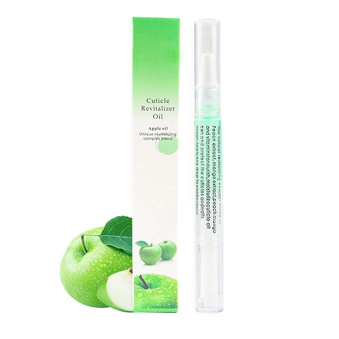 Yimart Set of 4pcs Apple Flavor Cuticle Revitalizer Oil Pen with Soft Brush,Nail Nutritional Cuticle Oil Pen For Anti-barb Finger Edge Nail Care Tool