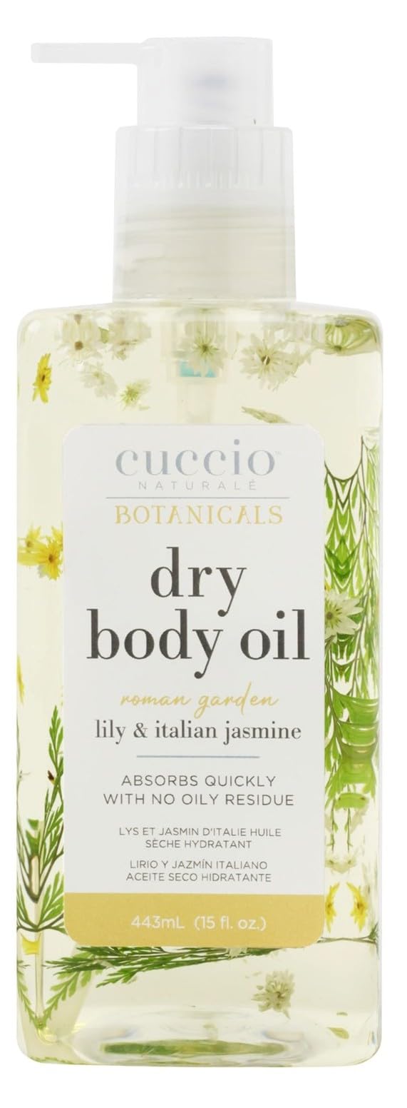 Cuccio Naturale Hydrating Dry Body Oil – Hawthorn & Wild Daisy, Fast‑Absorbing Non‑Greasy Moisturizer for Soft Radiant Skin, 15 fl oz