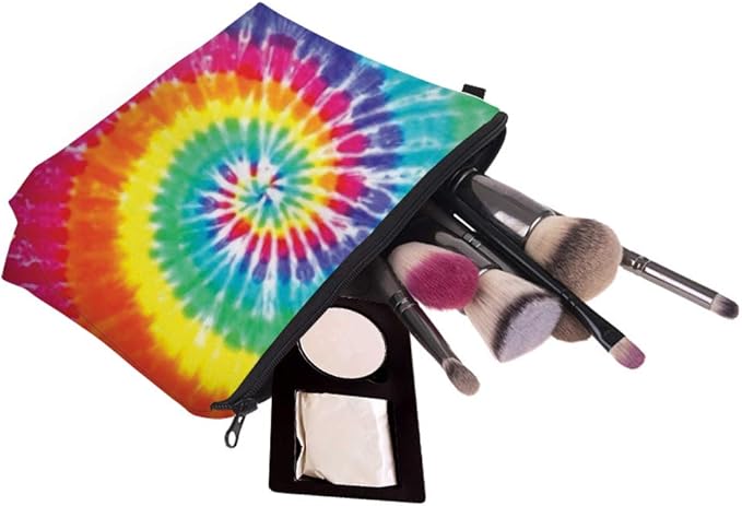 Aiphamy Cute Travel Makeup Bag Cosmetic Bag Small Pouch Gift for Women (Tie Dyed)