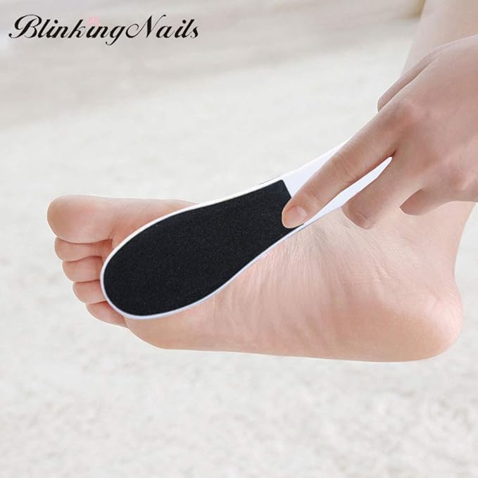 5 Pack Foot File Callus Remover - Professional Double Sided Foot Rasp for Dead Skin & Hard Cracked Heels, Sandpaper Pedicure Tool with Ergonomic Plastic Handle, Home Spa Kit for Smooth Soft Feet