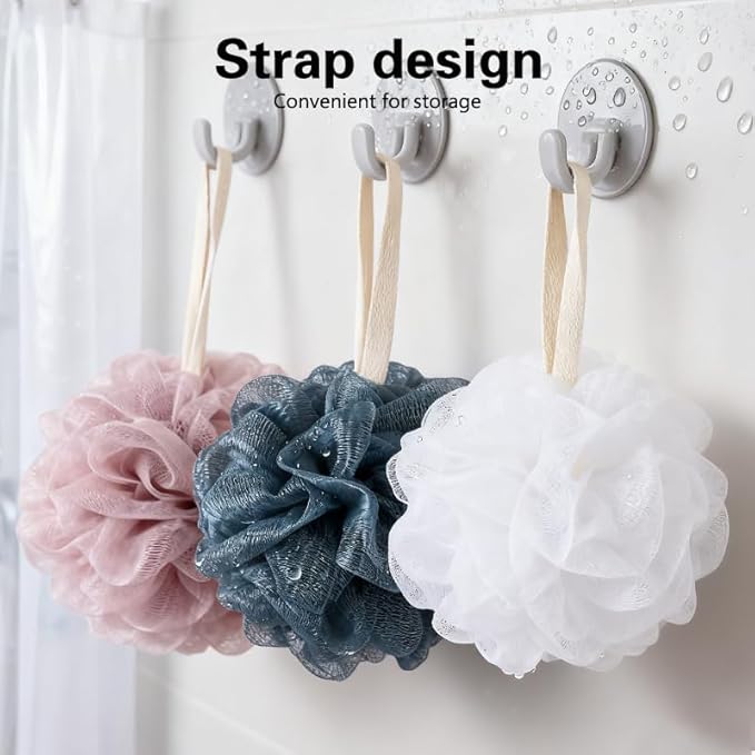 Bath Shower Loofah Sponge Body Scrubbe Body Exfoliator Scrubber Wash Sponge for MenWomen (Set of 3 Color