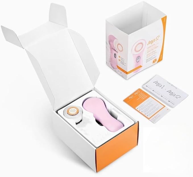 CIarisonic Mia 2 Facial Cleansing System, 2 Speed Settings, Sensitive Brush Head (Pink)