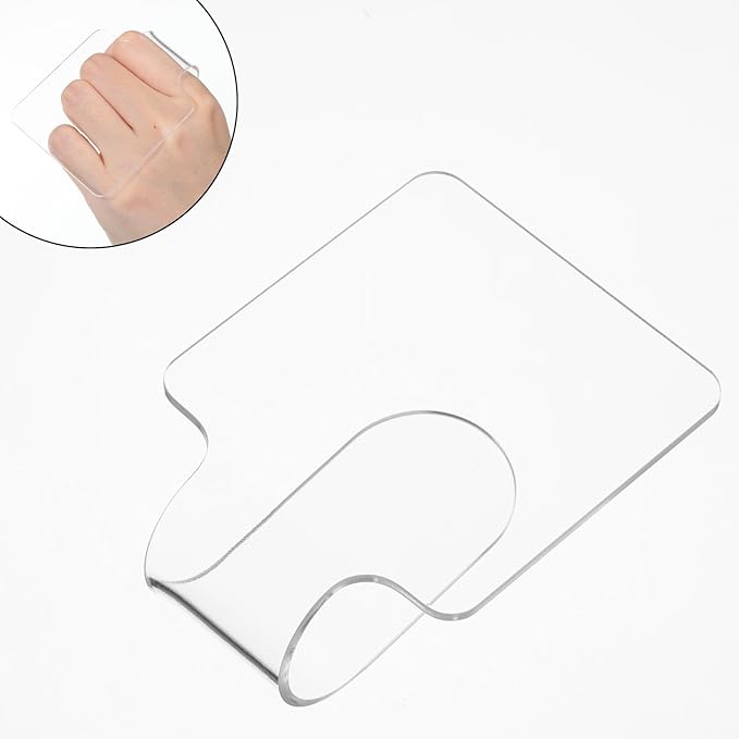 Handheld Makeup Mixing Palette, Acrylic Foundation Mixing Tray, Clear Nail Art Manicure Palette Eyeshadow Cosmetic Tray for Makeup Blending