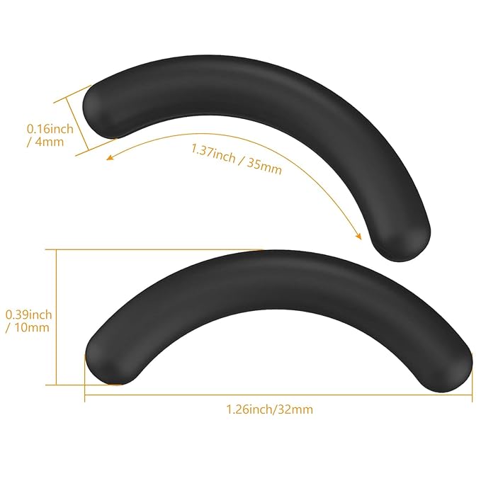 Zhehao Eyelash Curler Refill Pads, Silicone, Universal Fit, Clear Box, Black