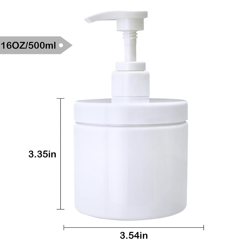 Cosywell 2PCS 500ml Pump Bottle Dispenser White Plastic Pump Bottles