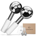 LUONKOS Ice Globes for Face and Eyes - Set of 2 Stainless Steel Cryo Sticks