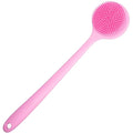 DNC Back Scrubber for Shower, Silicone Shower Brush with Long Handle Soft Bristles, Bath Body Exfoliator Washer for Men Women