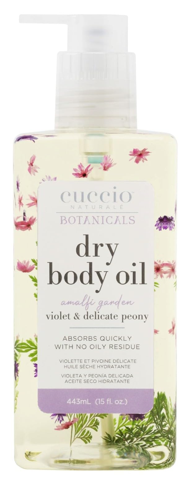 Cuccio Naturale Hydrating Dry Body Oil – Hawthorn & Wild Daisy, Fast‑Absorbing Non‑Greasy Moisturizer for Soft Radiant Skin, 15 fl oz