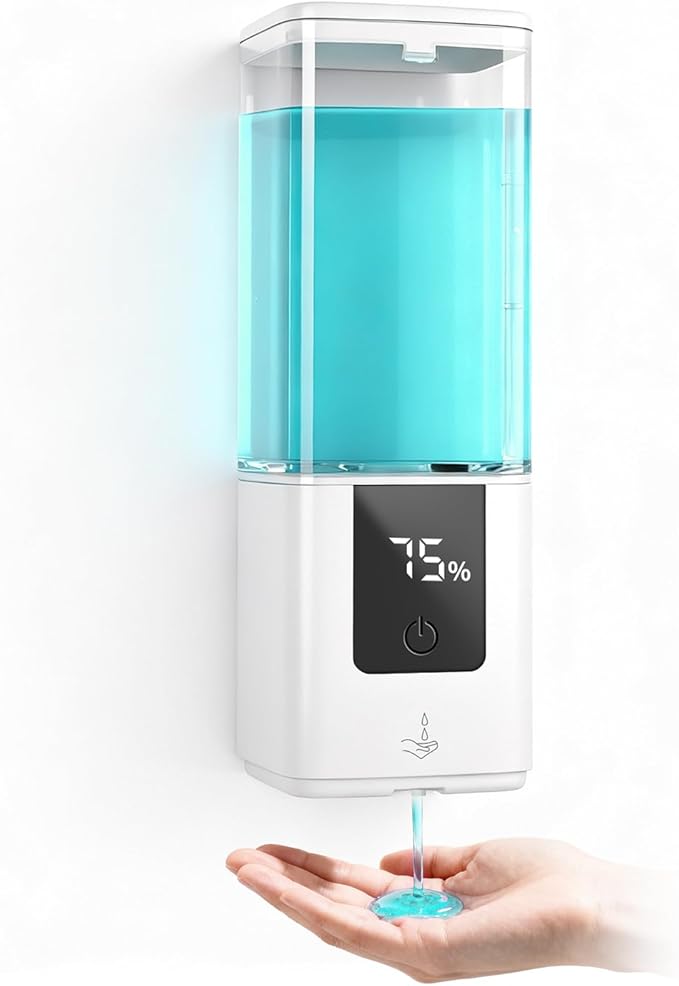 LAOPAO Automatic Soap Dispenser Wall Mount Rechargeable Liquid Soap Pump for Kitchen, Touchless Soap Dispenser for Dish/Hand/Shower Soap, Home & Commercial, 540ml, White