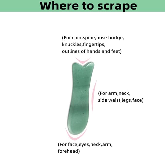 TOP SEWING Facial Gua Sha Tool for Chin Massage Tool Natural Jade Stone Gua Sha Board for Face SPA Acupuncture Therapy Trigger Point Treatment