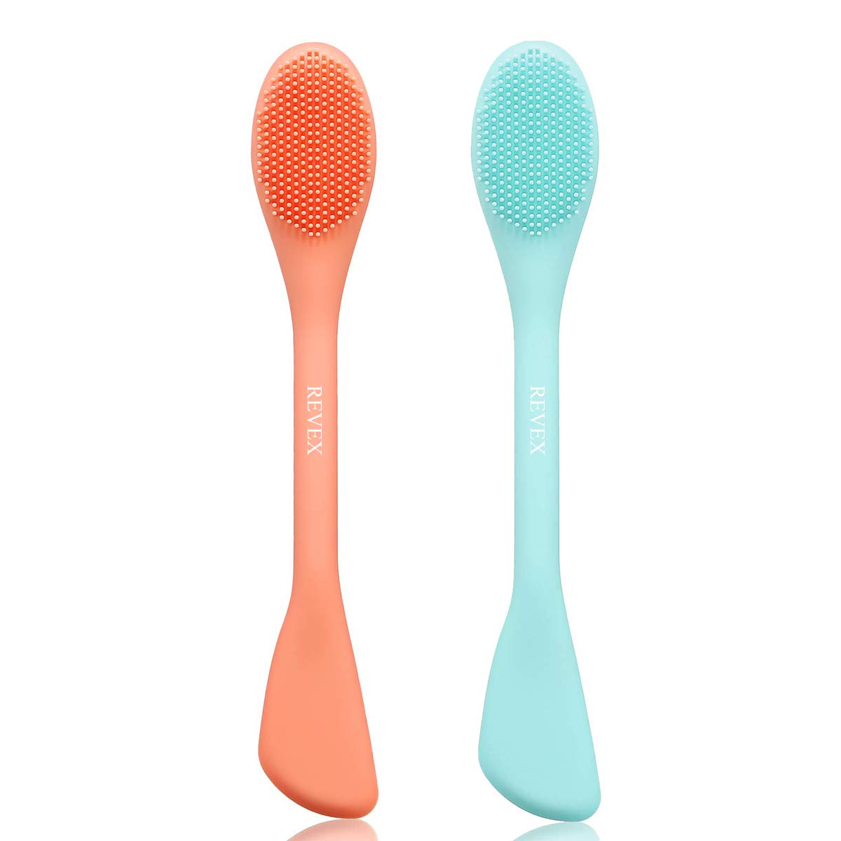 REVEX Silicone Face Mask Applicator,Face Scrubber,Exfoliating Pore Scrubber,Pore Cleaning Brush,2Pcs Mask Applicator Tool for Facial Mud,Face Brush for Women Men.(Pink+Gray)