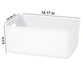 Ytteve White 2-Pack Large Plastic Storage Bins with Handles, 14.2" x 10" x 6.3" Organizer Containers for Kitchen Pantry, Closet, Bathroom, Office & Cabinet Drawers