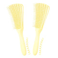 Detangling Brush for Afro America/African Hair Textured 3a to 4c Kinky Wavy/Curly/Coily/Wet/Dry/Oil/Thick/Long, Knots Detangler Scalp Massage Comb Hair Detangler for Women (2 pcs, Beige-Beige)