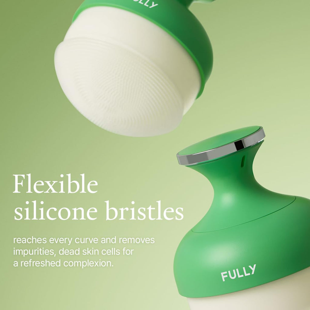 FULLY Pore Cleansing Silicone Brush, Effective Pore Cleaner, Over 2000 Fine Bristle, Unclog Pores, Blackhead Brush, Sebum Remover Tool, Gentle Exfoliator, Pairs with Green Tomato Clay Mask Cleanser