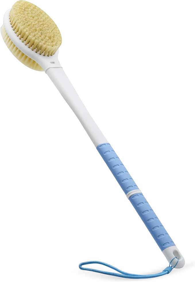 Shower Brush with Soft & Stiff Bristles,Back Scrubber Bath Body Exfoliator