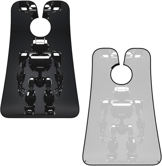 Black Robot Print Beard Bib Apron For Men, Beard Hair Catcher For Men Shaving Trimming,Beard Cape Cloth