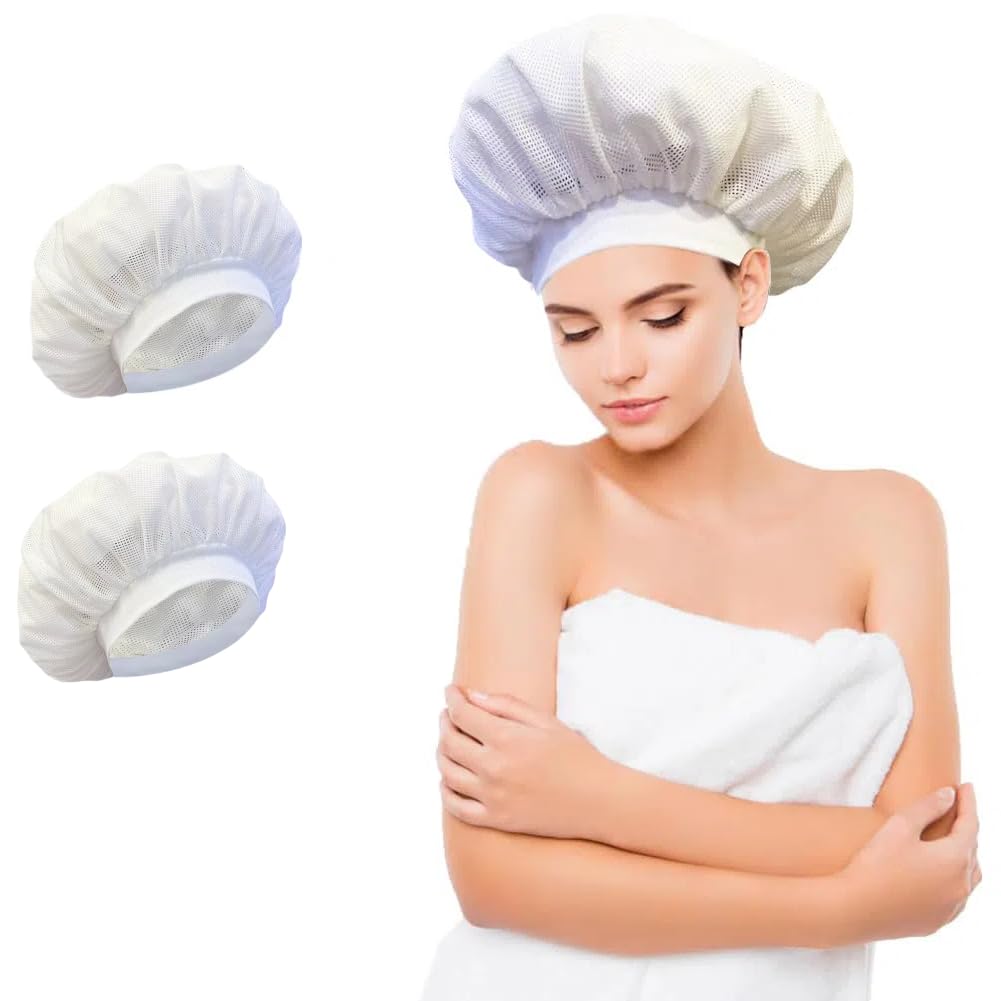 Net bonnet, Special Design for Curly Hair, Reduces Frizz, Accelerates Drying, Enhances Curl Definition（total 2pcs)