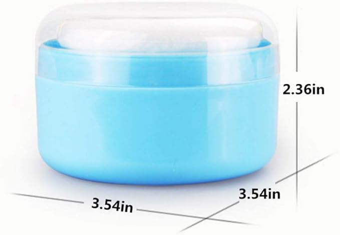 Onwon After-Bath Puff Box Empty Body Powder Container Dispenser Case with Sifter and Powder Puffs for Home and Travel Use