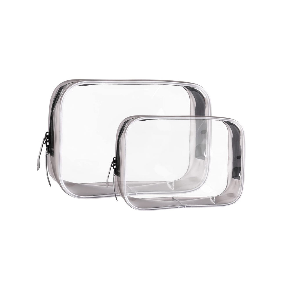 Buminee Clear Travel Bags for Toiletries, Lightweight Toiletry Bag, 2 Pack Multipurpose Transparent TSA Cosmetic Bag