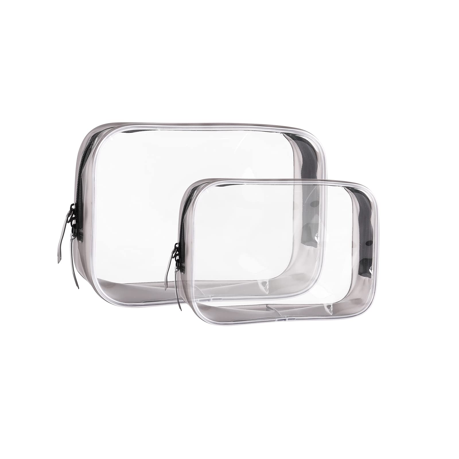 Buminee Clear Travel Bags for Toiletries, Lightweight Toiletry Bag, 2 Pack Multipurpose Transparent TSA Cosmetic Bag