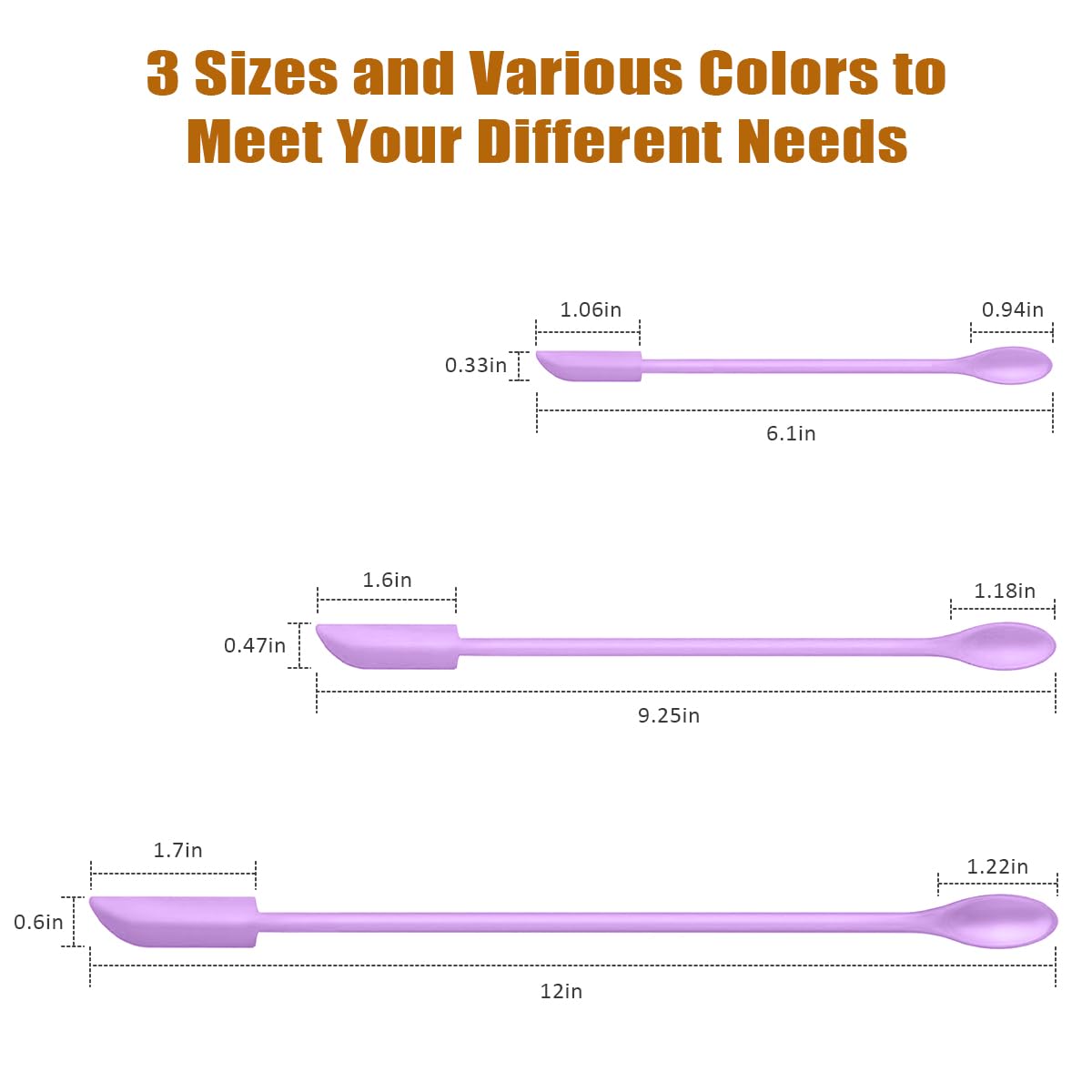 Silicone Spatula Set (6Pcs) - Mini Scraper Tool for Beauty & Food - Reach Every Last Drop, Multi-Size Spatulas for Makeup Jars, Lotion Bottles & Kitchen Containers (Purple)