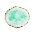 Resin Nail Art Palette, Nail Painting Mixed Color Palette, Gilded Edge Nail Gel Color Makeup Display Board Pallet (Green)