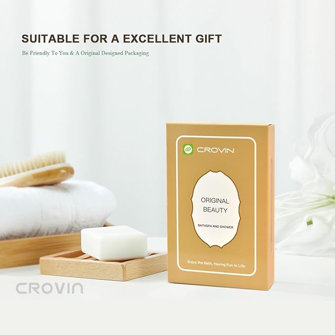 CROVIN Natural Loofah Exfoliating Body Scrubber, Shower Loofah Sponge Pack