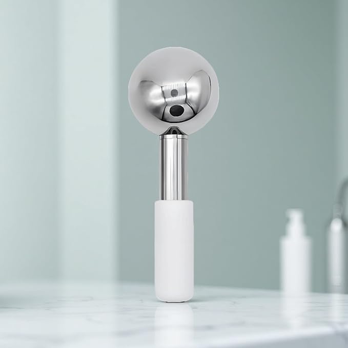2 PCS Ice Globes for Face, Stainless Steel Ice Globe Face Lifting and Firming Tool, Ice Ball Face Skin Care, Smooth Metal Surface for Easy Cleaning (Silver)