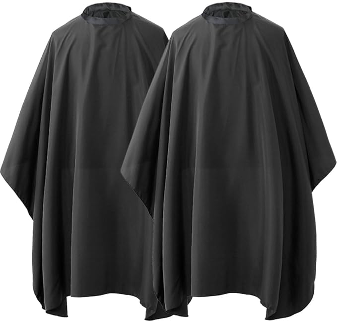 Borogo Professional Waterproof Hair Styling Cape Nylon Haircuting Salon Cape Gown Hair Salon with Snap Closure - 50" x 60" 2-Pack