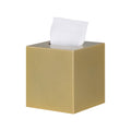 HOUSE DIARY Metal Square Tissue Box lid, Modern Facial Tissue Holder for Bathroom Vanity Tops, Bedroom Dressers, Nightstands, Desks, Offices (Gold)