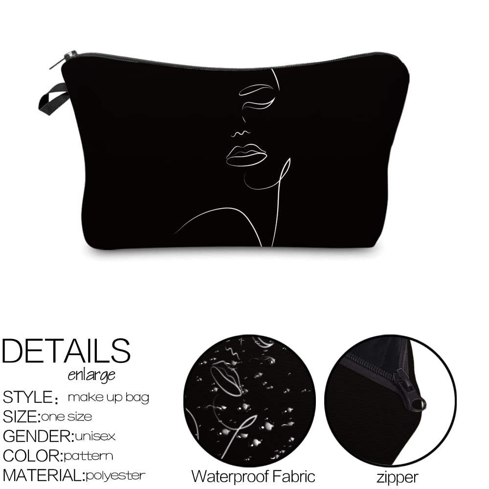 Deanfun Makeup Case Small, Cosmetic Zipper Bag Waterproof for Purse Mini, Women Cute Traveling Accessories Pouch for Ladies Thanksgiving Christmas Gifts(D2-55884)