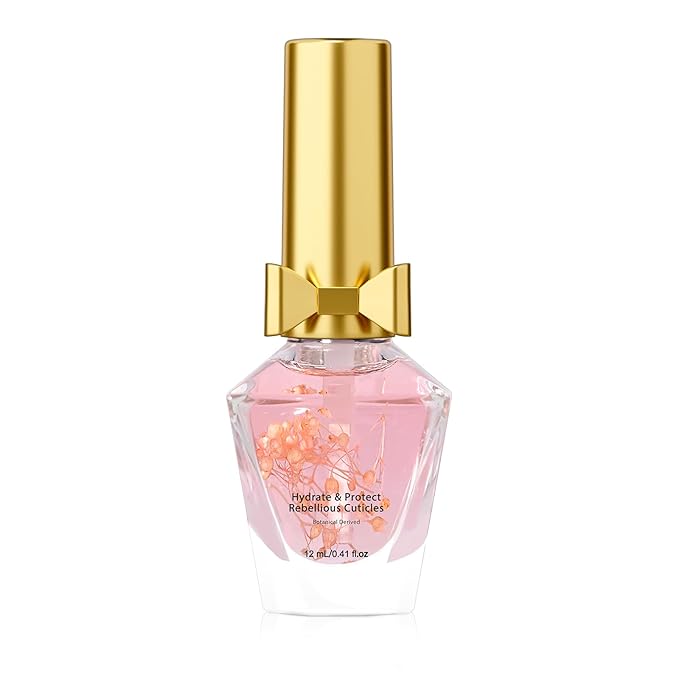 Cuticle Oil, Cuticle Nail Oil Infused with Real Flowers, Peach 12ml
