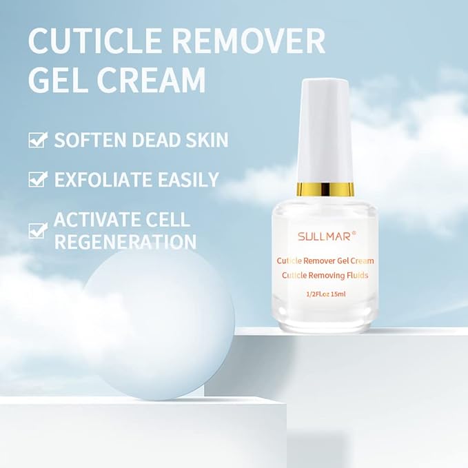 SULLMAR 4in1 Nail Hardener Nail Strengthener Nail Rescue Calcium Primer for Thin Nails Growth Nail Repair Nail Care Kit with Cuticle Oil Cuticle Remover Gel Cream