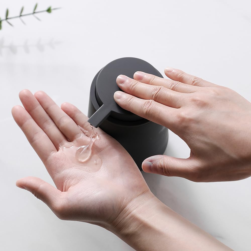 YAUKPH Matte Gray Liquid Hand Soap Dispenser Plastic