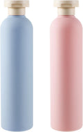 Molain 2-Pack Squeeze Bottles, 260ml Plastic Refillable Travel Containers with Flip Cap - Leak Proof for Shampoo, Creams, Lotion, Conditioner (Blue + Pink)