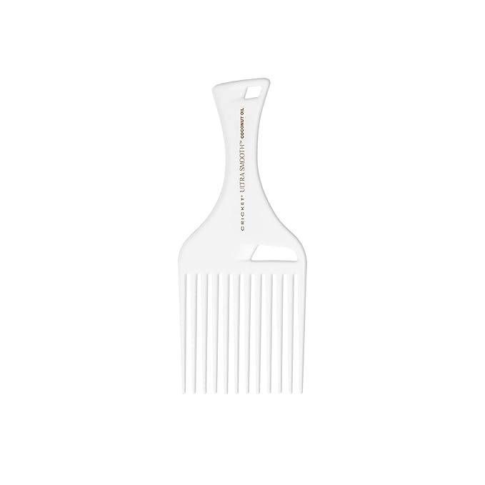 Cricket Ultra Smooth Coconut Hair Pick Comb - Infused with Coconut Oil & Keratin for Frizz-Free Shine and Volume, Ideal for Curly, Thick, and Textured Hair