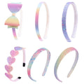 6 pack Girls Headbands Glitter Kids Hair Accessories Bow/Heart/Star Shaped Sweet Hairband For Toddler/Girls/Teens