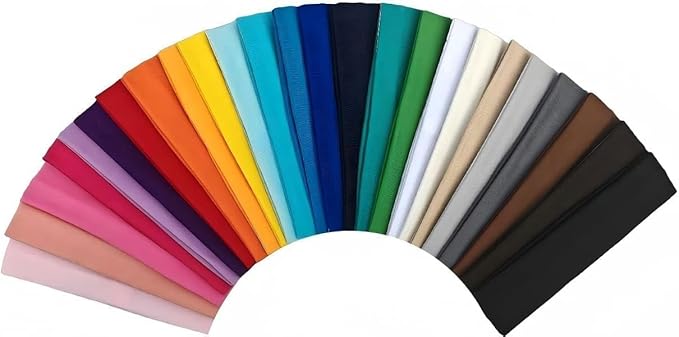 25 Pack Headbands for Women 25 Colors Head Bands for Women's Hair, Non Slip Stretchy Elastic Headbands for Yoga Running Gym