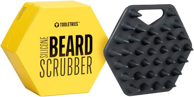 TOOLETRIES Silicone Beard Scrubber for Men, Beard Brush - Charcoal